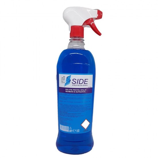 Spray Geamuri SIDE, 1L,  Solutii Geamuri, Solutie Curatat Geamuri, Detergent de Geamuri, Solutie Spalat Geamuri, Produse Curatat Geamuri, Solutii Spray pentru Geamuri si Sticla, Pulverizatoare pentru Geamuri si Sticla