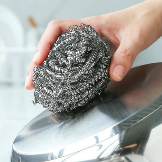 Burete Abraziv din Inox, Greutate 60 g, Burete Vase din Inox, Bureti Inox de Curatare, Burete Abraziv pentru Menaj, Bureti pentru Casadin Inox, Burete pentru Spalat Vase Abraziv, Bureti din Inox pentru Spalat Vase