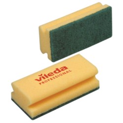 Set 10 Bureti VILEDA Strong, Spuma Poliuretanica Galbena si Fibra Abraziva, Bureti cu Spuma si Fibra Abraziva, Bureti Vase VILEDA, Bureti cu Canelura, Bureti de Vase, Bureti cu Canelura pentru Vase, Bureti pentru Spalat Vasele