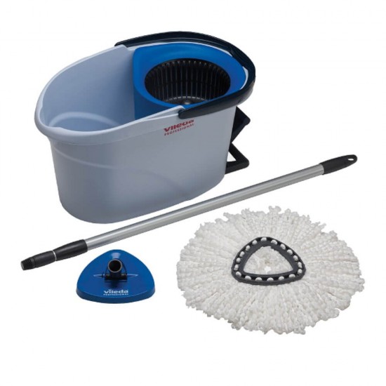 Galeata Mop cu Storcator VILEDA Ultra Spin Starter Kit, Mov Pal/Albastru, Galeata Curatenie, Galeata pentru Mop, Galeti cu Storcator si Mop, Galeata pentru Uz Casnic, Galeata cu Storcator si Mop, Galeti cu Mop