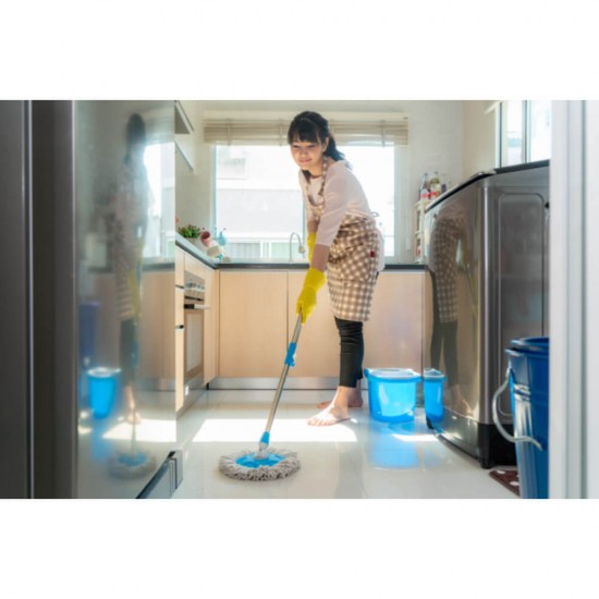 Galeata Mop cu Storcator VILEDA Ultra Spin Starter Kit, Mov Pal/Albastru, Galeata Curatenie, Galeata pentru Mop, Galeti cu Storcator si Mop, Galeata pentru Uz Casnic, Galeata cu Storcator si Mop, Galeti cu Mop