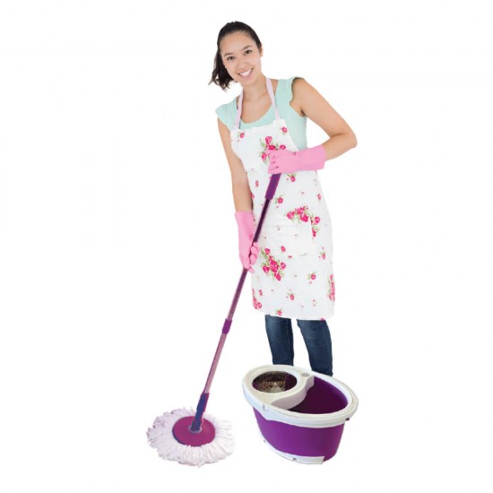 Galeata Mop cu Storcator VILEDA Ultra Spin Starter Kit, Mov Pal/Albastru, Galeata Curatenie, Galeata pentru Mop, Galeti cu Storcator si Mop, Galeata pentru Uz Casnic, Galeata cu Storcator si Mop, Galeti cu Mop