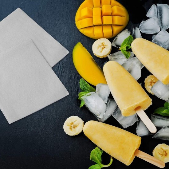 Servetele Albe din Hartie FLUFFY, Dimensiune 33x33 cm, 1 Strat, 100 Buc/Set