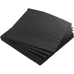 Servetele Negre din Hartie FLUFFY, 100 Buc/Set, 25x25 cm, 2 Straturi, Servetele Negre, Servetele Negre de Masa, Servetele Negre de Hartie, Servetele de Masa, Servetele Uscate, Set Servetele, Servetele Simple, Servetele Fluffy