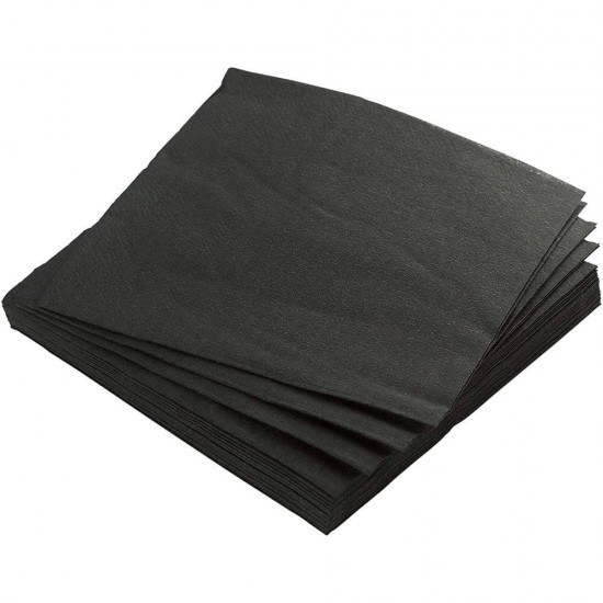 Servetele Negre din Hartie FLUFFY, 100 Buc/Set, 25x25 cm, 2 Straturi, Servetele Negre, Servetele Negre de Masa, Servetele Negre de Hartie, Servetele de Masa, Servetele Uscate, Set Servetele, Servetele Simple, Servetele Fluffy