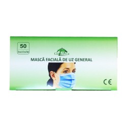 Cutie 50 de Masti Faciale de Uz General, Global Treat, 3 Straturi si 3 Pliuri, Masca de Protectie, Masca Faciala, Masti de Protectie, Masti Medicale, Masti Protectie Medicale, Masca Medicala, Masca Uz Medical, Masca pentru Fata, Cutie Masti