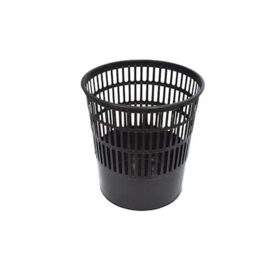 Cos de Birou Plastor Trading Tami, 16 L, Culoare Neagra, Cosuri pentru Birou, Cosuri din Plastic pentru Birou, Cos din Plastic pentru Hartii, Cos Plastic cu Perforatii, Cos de Plastic 16 L, Cosuri Mici pentru Hartii, Accesorii de Birou