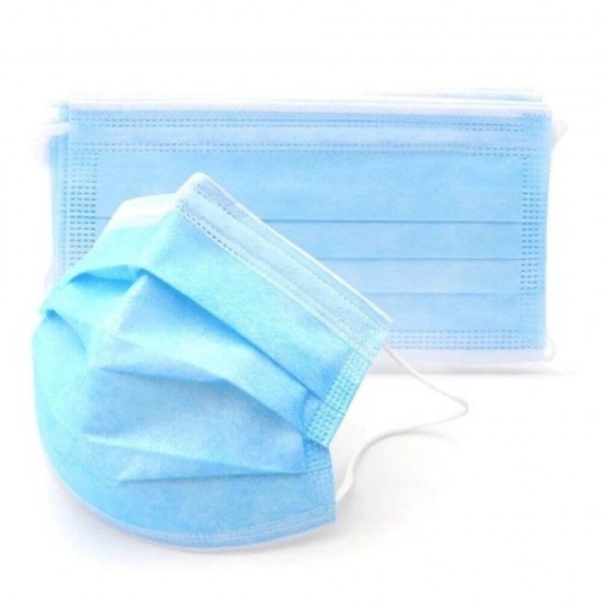 Set 50 Masti Protectie Faciala GLOBAL TREAT, 3 Straturi, 3 Pliuri, Masca Faciala Unica Folosinta, Masca Protectie Faciala Unica Folosinta, Masca Protectie Respiratorie, Set Masti Protectie, Set Masti cu 3 Straturi, Masti cu 3 Pliuri