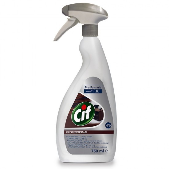Detergent pentru Mobilier Cif Professional, 750 ml, cu Pulverizator, Spray Curatare Mobila, Spray Curatare Lemn, Spray Intretinere Mobila, Spray Intretinere Lemn, Spray pentru Mobila, Spray de Mobilier, Detergent pentru Mobila, Pulverizator Mobila
