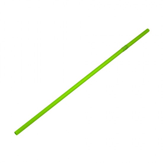 Set 400 Paie Biodegradabile Flexibile, Ambalate Individual, Plastic, 240x6 mm, Verzi