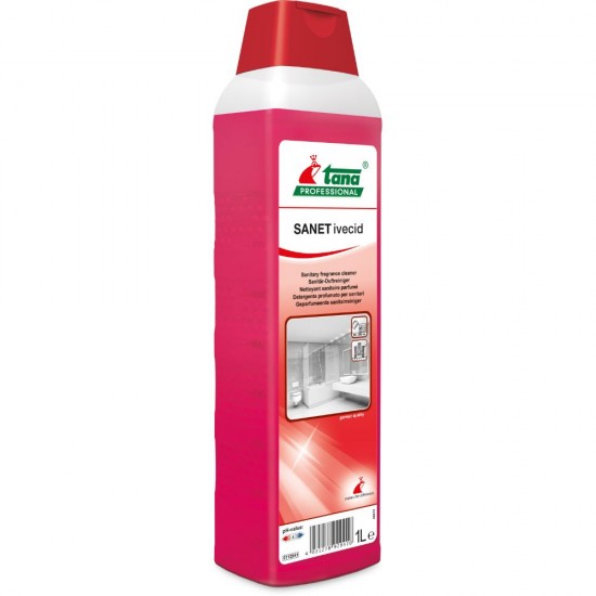 Solutie TANA Sanet Ivecid, 1 L, Solutie Dezinfectare, Detartrant Uz Profesional, Detartranti pentru Baie, Detartrant Lichid pentru Curatare, Articole pentru Uz Profesional, Solutie pentru Intretinerea Curateniei, Detergent Sanitar