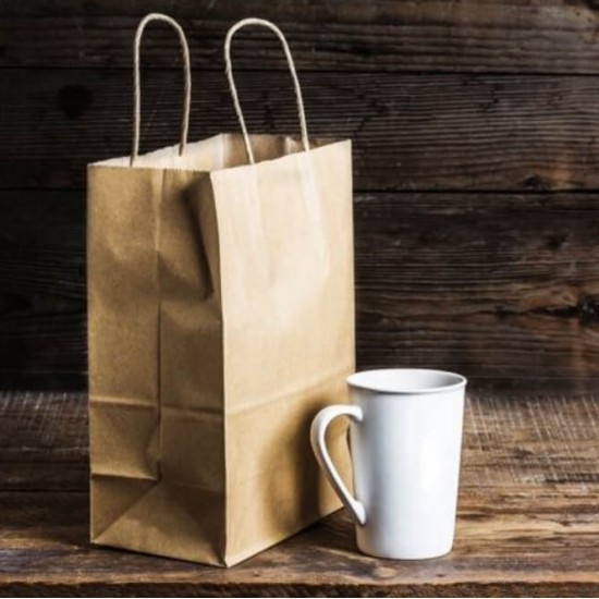 Sacose din Hartie Natur, 50 Buc/Bax, 31x17x38 cm, Pungi si Plase Maro, Punga Natur din Hartie, Set de Pungi din Hartie, Sacosa din Hartie cu Maner, Sacosa Hartie pentru Ocazii, Seturi Pungi Hartie