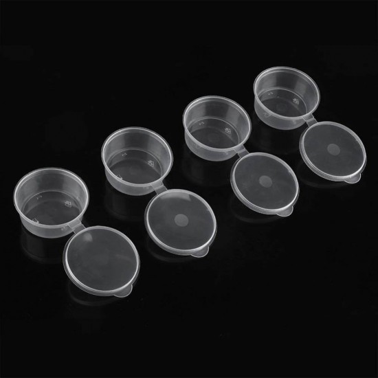 Sosiera cu Capac Atasat din PP, Cantitate 70 ml, 50 Buc/Set, Culoare Transparenta