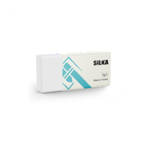 Radiera Pentru Creion, 39.5x18.5x12mm, Pvc-free, Nu Lasa Reziduuri, Silka Text Mate - Alba