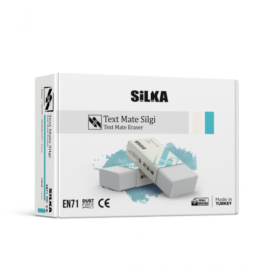 Radiera Pentru Creion, 39.5x18.5x12mm, Pvc-free, Nu Lasa Reziduuri, Silka Text Mate - Alba