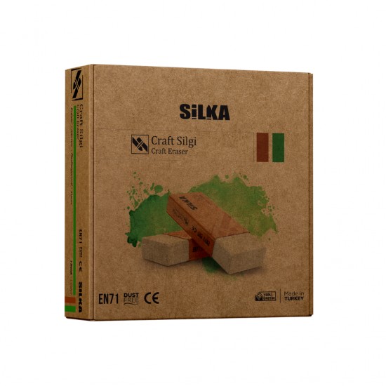 Radiera Pentru Creion, 59.5x22x11mm, Pvc-free, Nu Lasa Reziduuri, Silka Craft - Alba