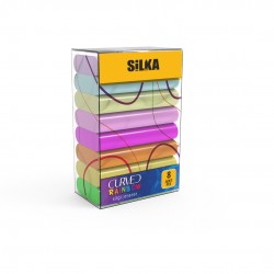 Radiera Pt Creion, 42x8x23mm, Pvc-free, Nu Lasa Reziduuri, 8buc/set, Silka Curved Rainbow - Asortate