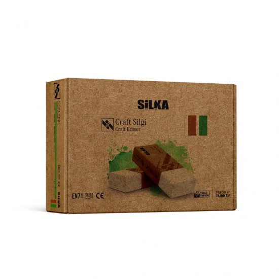 Radiera Pentru Creion, 44x22x13.5mm, Pvc-free, Nu Lasa Reziduuri, Silka Craft - Alba