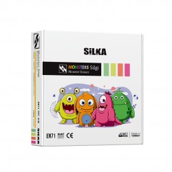 Cutie Cu Radiere Pt Creion, Nu Lasa Reziduuri, 20buc/cutie, Silka Moster - Design Monstri