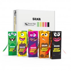 Cutie Cu Radiere Pt Creion, Nu Lasa Reziduuri, 20buc/cutie, Silka Beast - Design Monstri