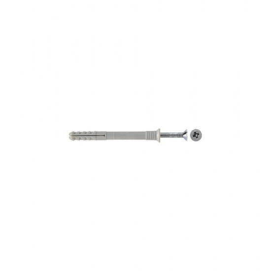 Set 100 Dibluri prin Bataie, 8x60 mm cu Surub, Dibluri, Dibluri 8 mm, Dibluri prin Bataie cu Surub, Dibluri Bataie cu Surub, Dibluri Universale, Sisteme de Fixare, Elemente de Fixare, Accesorii Montaj, Diblu cu Surub prin Bataie