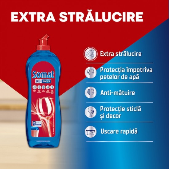 Solutie De Clatire Somat 5x Action Pentru Masina De Spalat Vase, 0.75 L