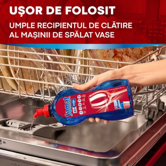 Solutie De Clatire Somat 5x Action Pentru Masina De Spalat Vase, 0.75 L