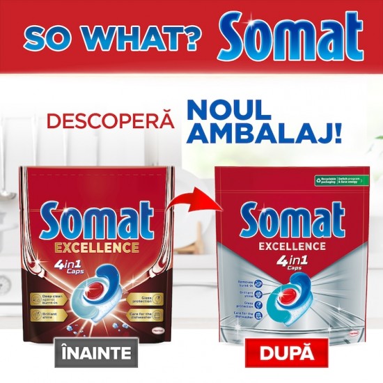 Capsule Pentru Masina De Spalat Vase, Somat Excellence 4 In 1, 50 Spalari