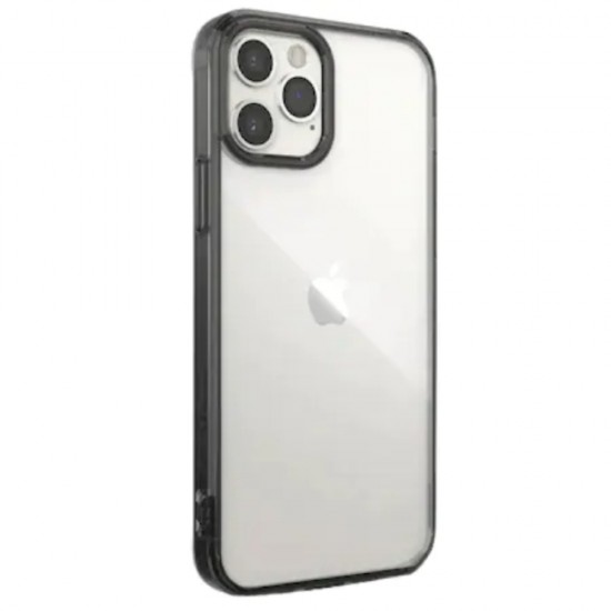 Husa de Protectie pentru Telefon iPhone 12 PRO, din TPU Moale, Transparenta, Impermeabila, Rezistenta la Soc, Anti-Cadere, Transparent cu Negru