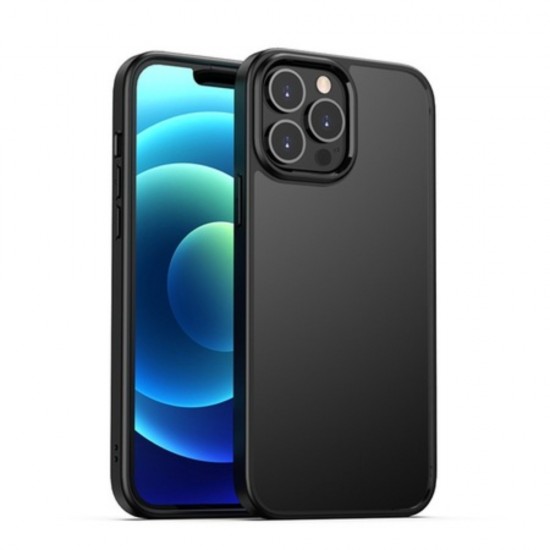 Husa de Protectie pentru Telefon iPhone 12 PRO, din TPU Moale, Transparenta, Impermeabila, Rezistenta la Soc, Anti-Cadere, Transparent cu Negru