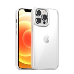Husa de Protectie pentru Telefon iPhone 13 PRO, din TPU Moale, Transparenta, Impermeabila, Rezistenta la Soc, Anti-Cadere, Transparent cu Alb