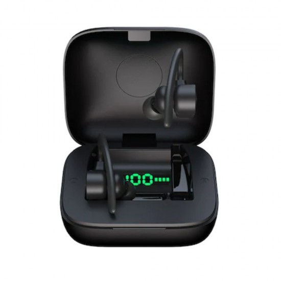 Casti Wireless Over-Ear Q83, Bluetooth 5.0, Cutie Incarcare, Impermeabil IPX4, Anulare Zgomot, Microfon Incorporat, HD Voice, Negre