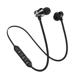 Casti Bluetooth Magnetice XT11, In-ear, BT 4.2, 55 mAh, 22 mA, 4 uA, din ABS si Silicon, 60 cm, Negre