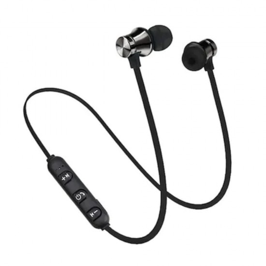 Casti Bluetooth Magnetice XT11, In-ear, BT 4.2, 55 mAh, 22 mA, 4 uA, din ABS si Silicon, 60 cm, Negre
