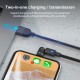 Cablu de Incarcare 3 in 1 cu Conector Magnetic Rotatie la 540Â°, Incarcare 5V 2.4A, 1 Metru, Conector pentru IOS/Android/USB-C, Culoare Negru