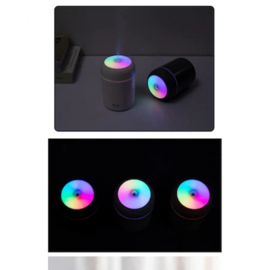 Umidificator Premium Difuser, 2 Moduri de Functionare a Luminilor si a Evaporarii Apei, Aromaterapie, Roz