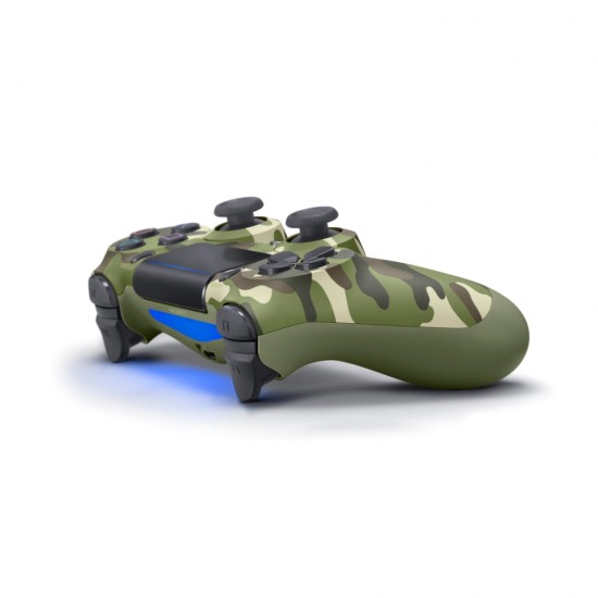 Controller Gamepad Wireless, WAMA, Dualshock, pentru PS4, Conexiune Bluetooth, Difuzor Incorporat, Baterie Incorporata Re-Incarcabila 800mAh, Verde Camuflaj