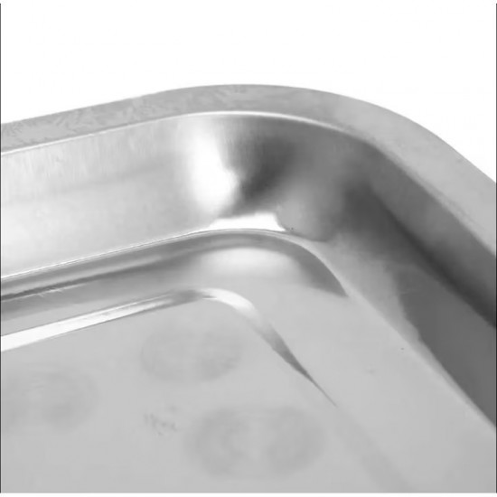 Tava Inox Pentru Servire Dreptunghiulara, Dimensiuni 20x27 Cm, Culoare Argintiu