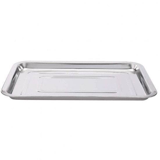 Tava Inox Pentru Servire Dreptunghiulara, Dimensiuni 22x32 Cm, Culoare Argintiu