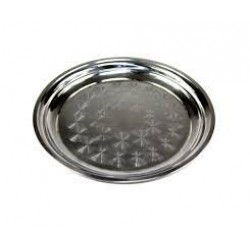 Tava Din Inox Rotunda, Diametru 30 Cm, Culoare Argintiu