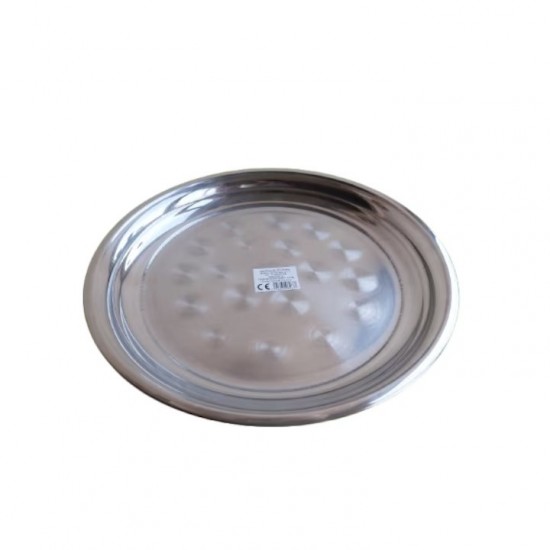 Tava Din Inox Rotunda, Diametru 30 Cm, Culoare Argintiu
