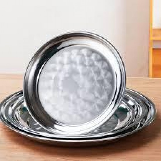 Tava Din Inox Rotunda, Diametru 30 Cm, Culoare Argintiu