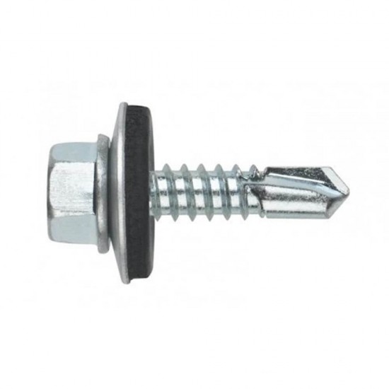 Set 250 Suruburi Autoforante cu Saiba, Zincat, 4.8x19 mm, Surub cu Saiba, Surub, Surub Saiba