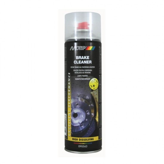 Solutie Universala Motip Brake Cleaner, 500 ml, Solutie de Curatare a Carburatorului, Solutie de Curatare a Ambreiajului, Produse de Intretinere Auto, Spray-uri Tehnice, Solutii Spray de Curatare Frane