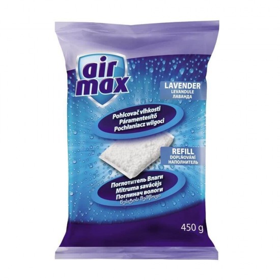 Rezerva Absorbant Umiditate Bison Air Max, 450 g, Lavanda, Rezerve pentru Absorbante de Umiditate Bison Air Max, Absorbant Umiditate cu Parfum de Levantica, Rezerva Solida Absorbtie Umezeala, Rezerva Impotriva Umezelii, Rezerva Dezumidificator