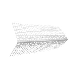 Set 25 Coltare din PVC, 10x10 mm, 2.5 m, Cu Plasa, Alb, Profil pentru Colt Exterior, Coltar Exterior, Coltar PVC, Profil Colturi, Profil Colturi Exterioare, Profil Protectie Colturi, Profil PVC Colt Exterior, Profil Protectia Colturilor