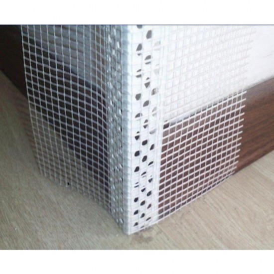 Set 25 Coltare din PVC, 10x10 mm, 2.5 m, Cu Plasa, Alb, Profil pentru Colt Exterior, Coltar Exterior, Coltar PVC, Profil Colturi, Profil Colturi Exterioare, Profil Protectie Colturi, Profil PVC Colt Exterior, Profil Protectia Colturilor