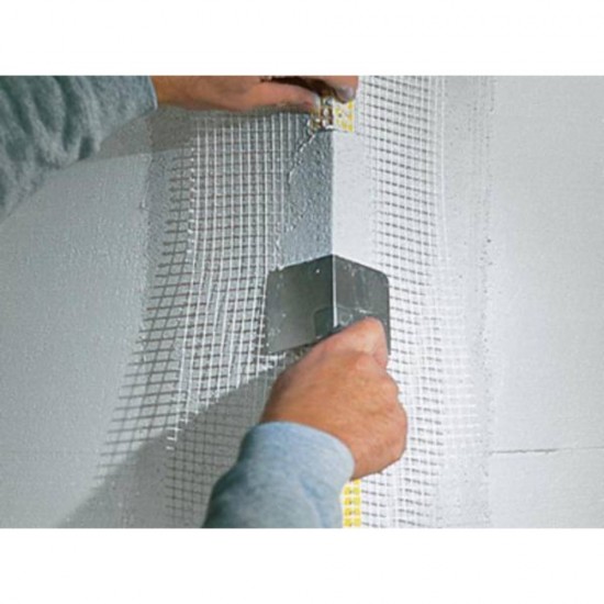 Set 25 Coltare din Aluminiu, 10x10 mm, 2.5 m, Cu Plasa, Alb, Profil pentru Colt Exterior, Coltar Exterior, Coltar Aluminiu, Profil Colturi, Profil Colturi Exterioare, Profil Protectie Colturi, Profil Aluminiu Colt Exterior, Profil Protectia Colturilor