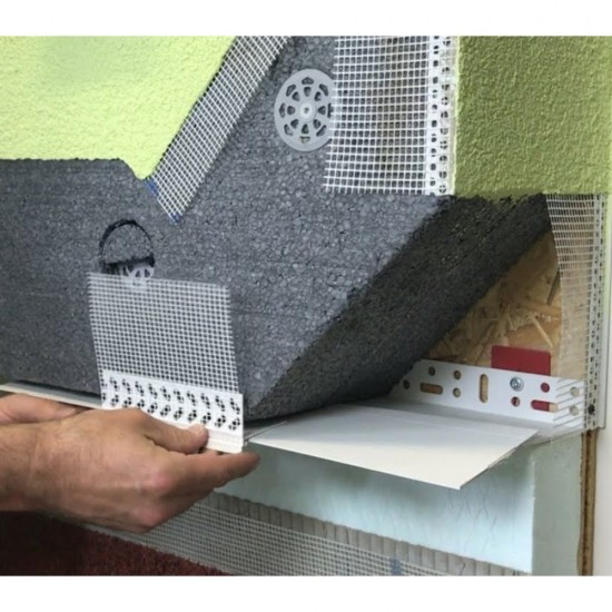 Profil din PVC cu Plasa si Picurator, 2.5 m, Profil din PVC, Profil din PVC pentru Colturi, Coltar PVC, Coltar PVC Cu Plasa, Profil PVC cu Plasa, Profil PVC cu Picurator, Profil pentru Colt Exterior, Coltar Exterior, Coltar PVC, Profil Colturi