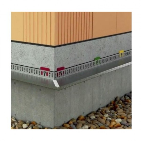 Profil din Aluminiu pentru Soclu, 103mm x 2.5m, Profil Soclu Polistiren, Profil Aluminiu Soclu, Profil Aluminiu Polistiren, Profil Soclu Fatada, Profil de Soclu din Polistiren, Profil Soclu Placi Termoizolante, Profil Aluminiu de Soclu